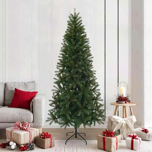 vidaXL Umestno božično drevo z stojalom Zelena 210 cm PVC, PE in jeklo Cene