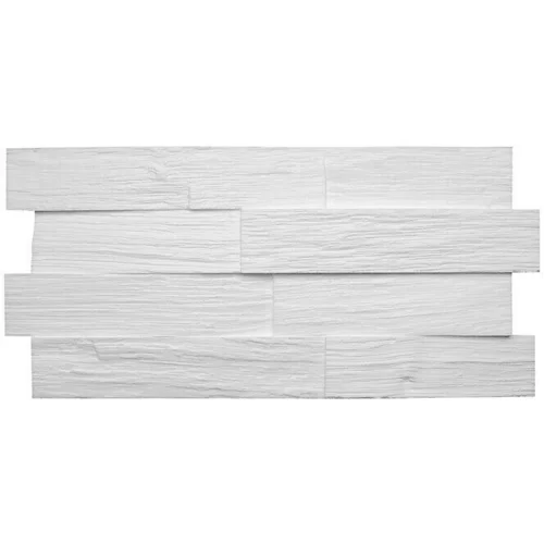 Zidna obloga Wood (Bijele boje, Izgled drva, 50 cm x 20 cm x 20 mm)