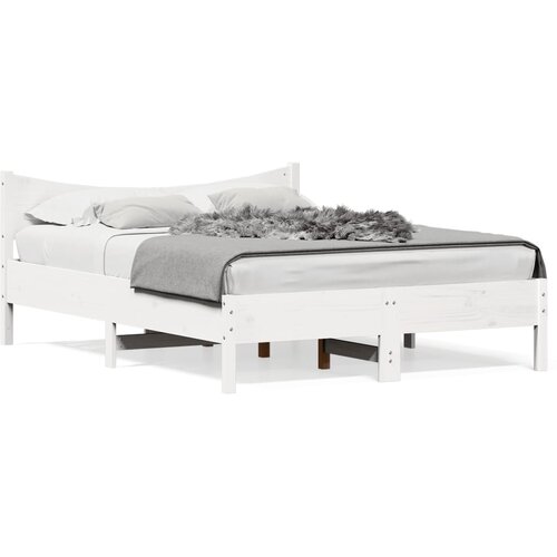 vidaXL Okvir za krevet bijeli 135 x 190 cm od masivne borovine Cene