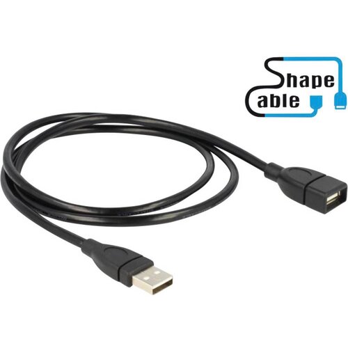Delock USB 2.0 [1x moški konektor USB 2.0 tipa A - 1x ženski konektor USB 2.0 tipa A] 1 m črna prilagodljiv kabel-gosji vrat USB kabel USB 2.0, (20417256) Cene