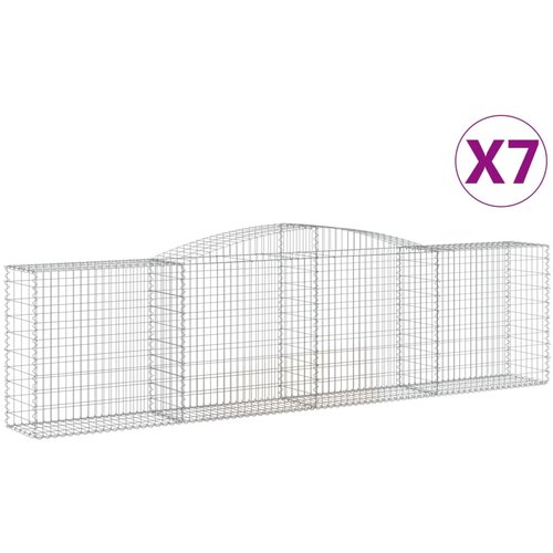  Lučne gabionske ko&amp;scaron;are 7 kom 400x50x100/120cm pocinčano željezo Slike
