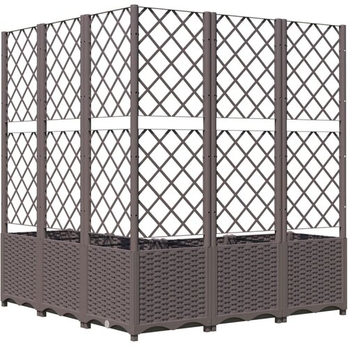  Vrtna sadilica s re&amp;scaron;etkom smeđa 120 x 120 x 136 cm PP Slike