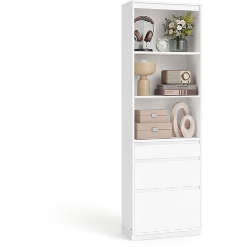 Songmics Knjigarna 3 predali nastavljive police 30x57,1x180 cm Bela, (5000275580) Slike