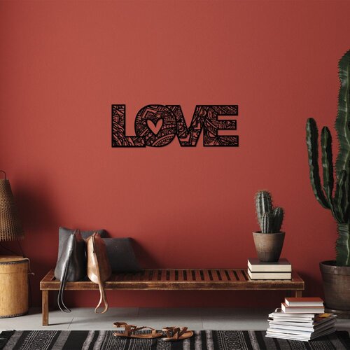 Wallity Zidna dekoracija Love 5, 23x70 cm, 1.5 cm, Crna Slike