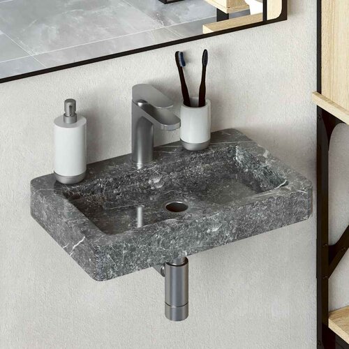  Zidni umivaonik sivi 38 x 24 x 6,5 cm mramorni Cene