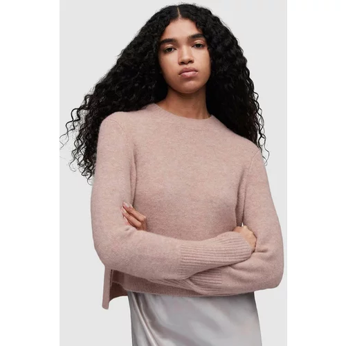 AllSaints Pulover s dodatkom vune WICK CREW za žene, boja: ružičasta