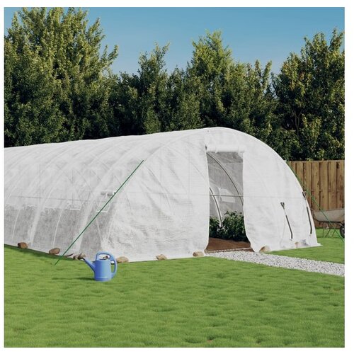 vidaXL Rastlinjak z jeklenim okvirjem bel 70 m 14x5x2,3 m Cene