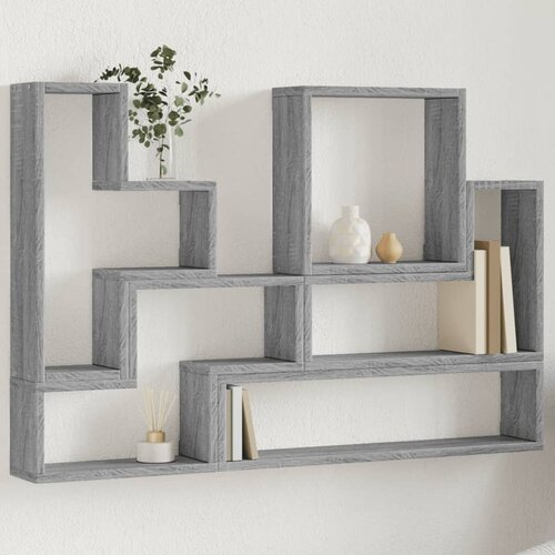 vidaXL Stenska polica siva sonoma 96x12x64 cm inženirski les Cene