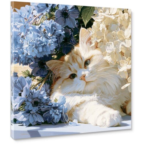 Styler Tiskana slika na platnu 32x32 cm Floral Feline &amp;ndash; Slike
