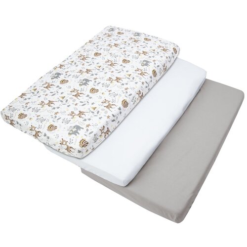 Medi Partners Set of 3 pcs. Fitted Sheet 60x120 cm 100% Cotton Baby Bed Linen Mattress Cene