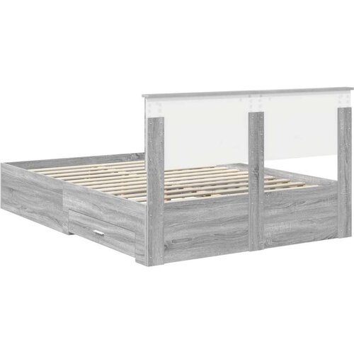  Okvir za krevet s uzglavljem Siva Sonoma 135 x 190 cm Slike