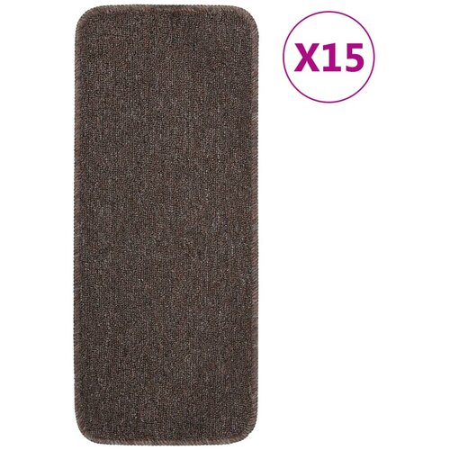vidaXL Protuklizni otirači za stepenice 15 kom 60 x 25 cm smeđi Cijene