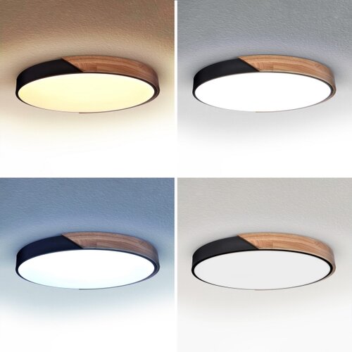 Brilagi - LED prigu&amp;scaron;iva svetiljka PILANA LED/60W/230V hrast/crna prečnik 60 cm + daljinski upravljač Slike