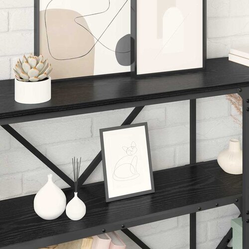  Konzolna stolica Crni hrast 180 x 30 x 75 cm Konstruirano drvo Slike
