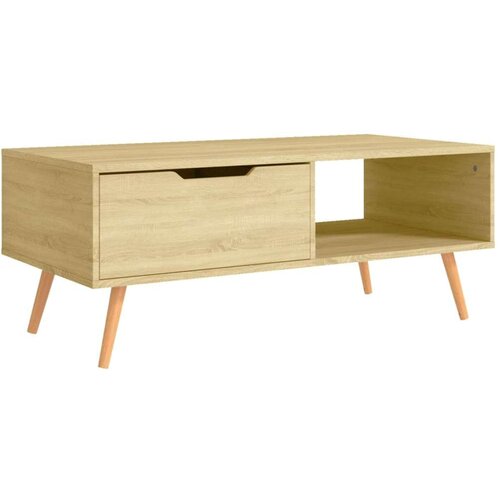 VidaXL Klubska mizica sonoma hrast 100x49,5x43 cm iverna plo&amp;scaron;ča Slike