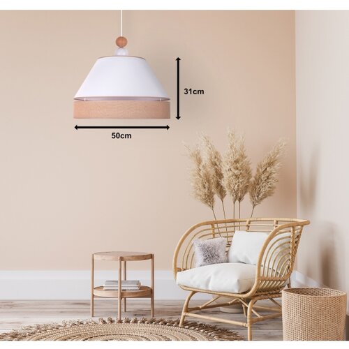  Duolla - Visilica na sajli AVIGNON 1xE27/15W/230V prečnik 50 cm bela/smeđa Slike