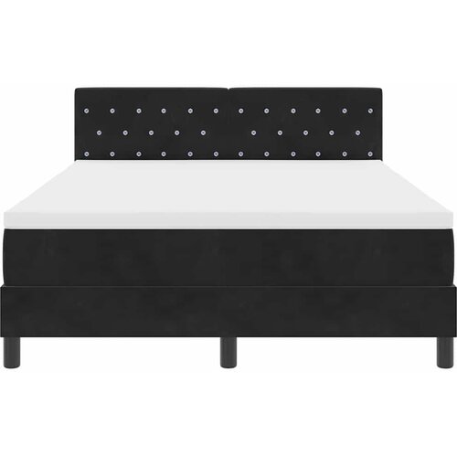  LED Box Spring Krevet s madracem Crna 140 x 200 cm Bar&amp;scaron;un Slike