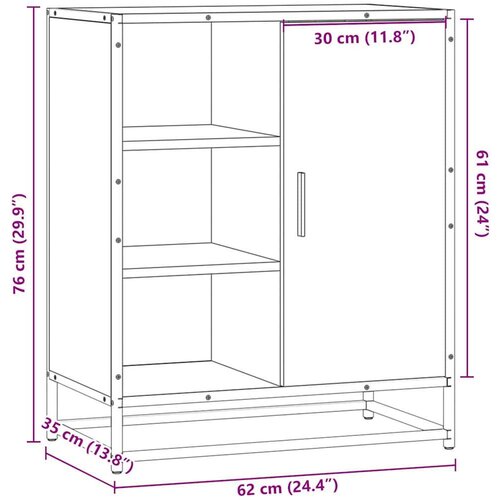 VidaXL Komoda Siva Sonoma 62x35x76 cm Konstruirano drvo Slike