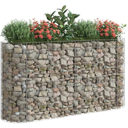 VidaXL Gabionska povi&amp;scaron;ena gredica od pocinčanog željeza 190x50x100 cm Slike