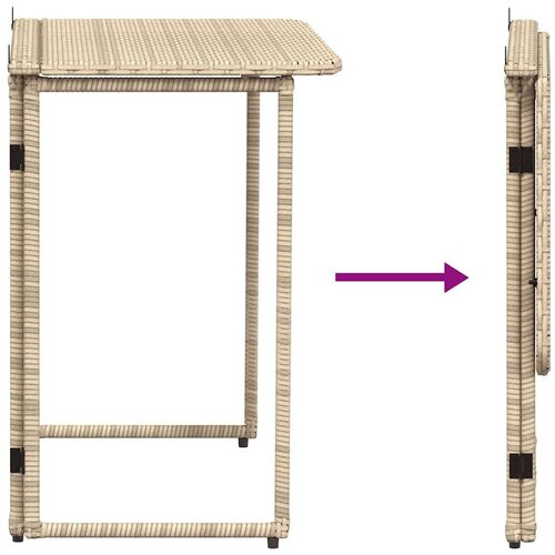 VidaXL sklopivi vrtni stol bež 90x51x75 cm poliratan Slike