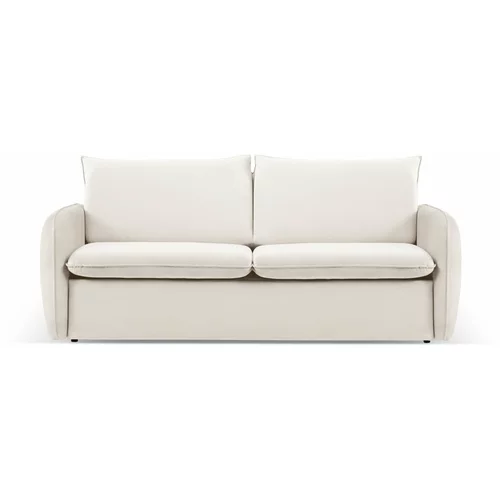 Cosmopolitan Design Krem baršunasta sklopiva sofa 214 cm Vienna –