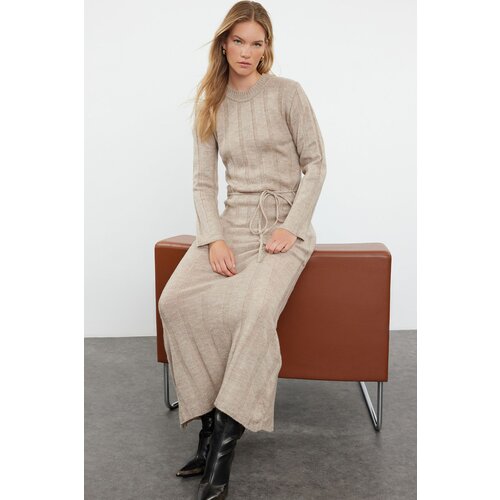 Trendyol Mink Maxi Knitwear Soft Textured Tie-Up Maxi Dress Cijene