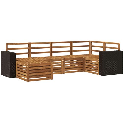 vidaXL Kotna sedežna garnitura 6 pcs Naravna, (5000283553) Cene