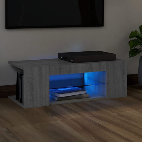 VidaXL TV ormarić s LED svjetlima boja hrasta sonome 90 x 39 x 30 cm Slike