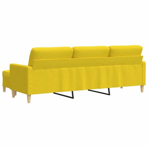  Trosjed s tabureom svjetložuti 210 cm od tkanine Slike