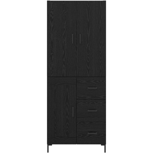  Highboard Crni hrast 69,5 x 34 x 180 cm Konstruirano drvo Slike
