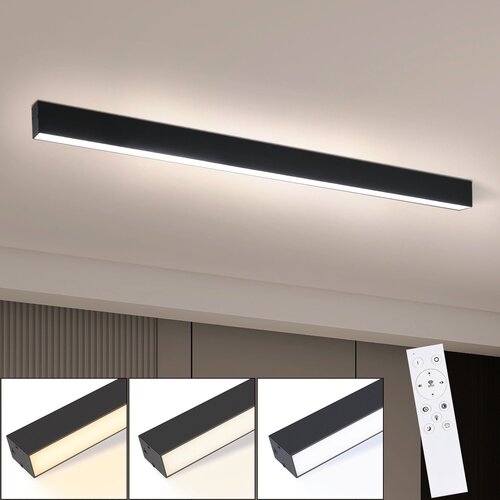 Nettlife moderna črna LED stropna svetilka, dolžina 107 cm, zatemnljiva z daljinskim upravljalnikom, 32 W, panelna namizna svetilka, (22110667) Cene