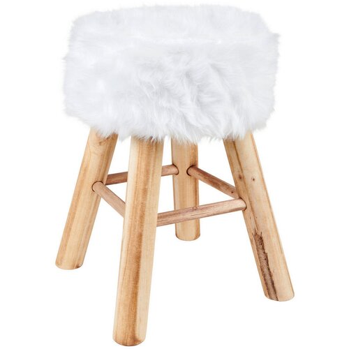 Ambia Home TABURE, les, tekstil, leseni material naravne barve, bela Slike