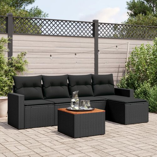  6-dijelni set vrtnih sofa od poliratana s jastucima Slike
