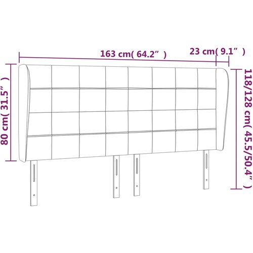  Uzglavlje s u&amp;scaron;ima crno 163x23x118/128 cm od tkanine Slike