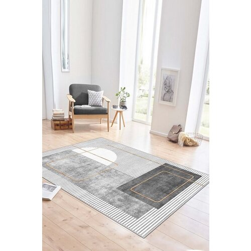  Tepih sa gumenom podlogom 160x230cm - Sivo-crni pravougaonici, TG-4110 Cene