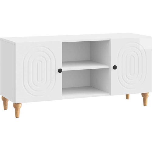 vidaXL TV omarica Bela visok sijaj 102 x 34,5 x 50 cm Inženirski les, (5000210255) Cene