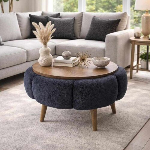 Atelier Del Sofa Papatya 60 - Anthracite, Walnut AnthraciteWalnut Coffee Table Slike