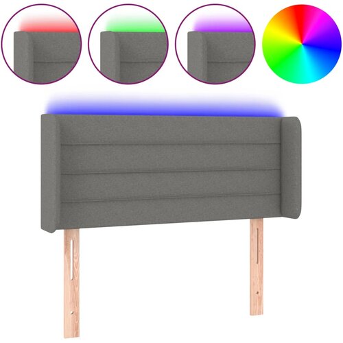 Maison Chic led posteljno vzglavje - vzglavna omarica - nočna omarica temno sivo 93x16x78/88 cm blago, (21710505) Slike