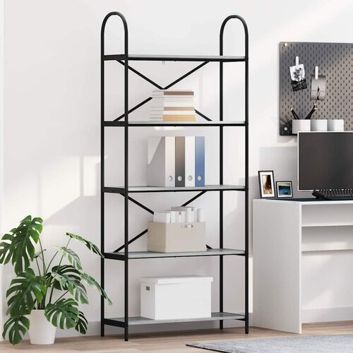vidaXL Polica Sivi hrast sonoma 80 x 30 x 183 cm Konstruirano drvo Cijene