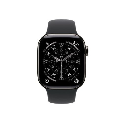 Apple watch S11 cellular 42mm slate titanium case with black sport band - m/l (mf8t4rk/a) Cene