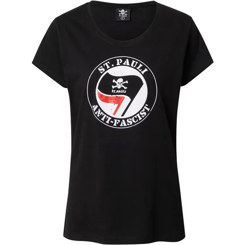 FC St. Pauli Majica 'Anti Fascist' rdeča / črna / bela