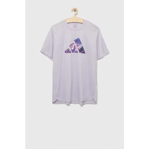 Adidas Kratka majica za vadbo Designed for Movement vijolična barva