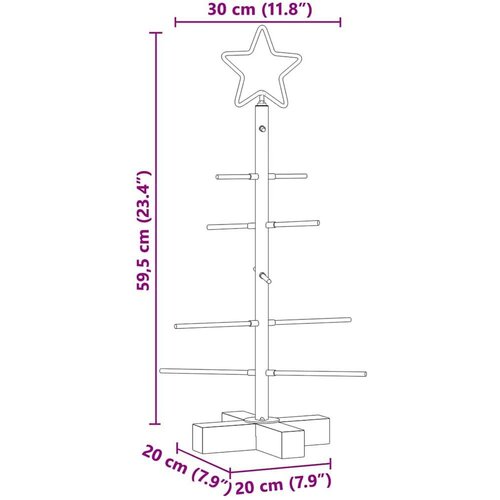 VidaXL Metalna božićna jelka Crna 60 cm Čelik s pra&amp;scaron;kastim premazom Slike