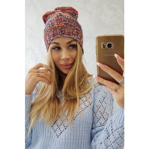 Kesi Cap with fleece Klaudia K255 orange+red Slike