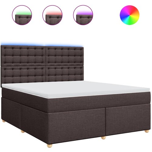 vidaXL Box spring postelja z vzmetnico temno rjava 180x200 cm blago, (21308621) Cene