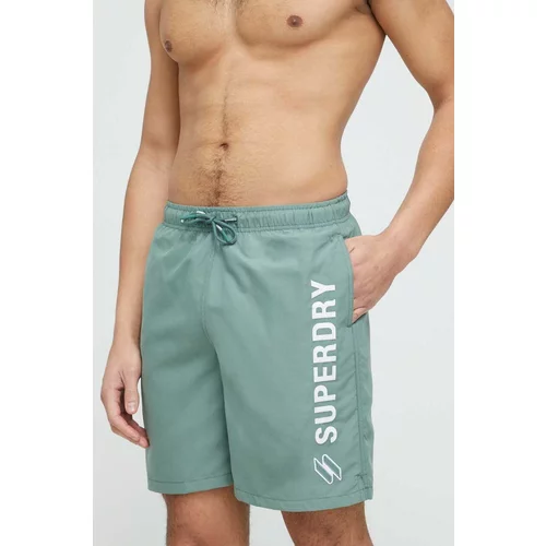 Superdry Kopalne kratke hlače zelena barva