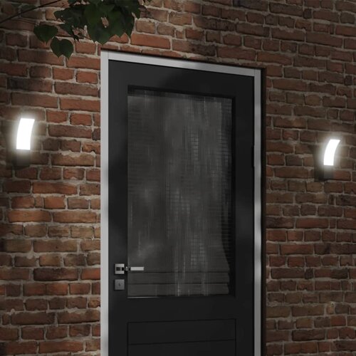 vidaXL Zunanja LED stenske svetilke 2 kosa črna tlačno lit aluminij Cene