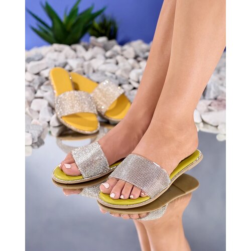 Resti Green women&amp;#039;s slippers with cubic zirconia Verina - Footwear Slike
