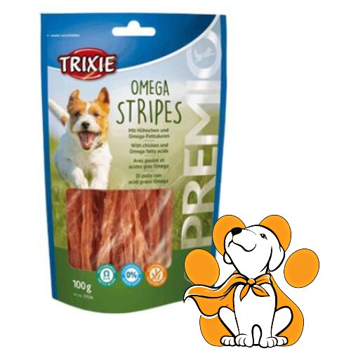 Trixie Dog Premio Omega Stripes Chicken 100g, Poslastice Za Pse Sa Piletinom Slike