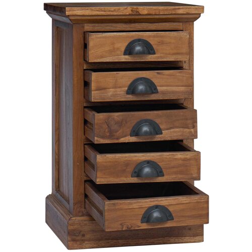  Komoda s ladicama Prirodna 35 x 30 x 60 cm Čvrsto teak drvo Slike